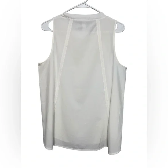 Athleta White Sleeveless Crew Neckline Lightweight Athletic Tank Top Medium - Picture 3 of 6